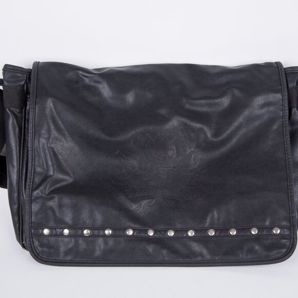 VINTAGE BAD BADTZ MARU HELLO KITTY SANRIO BLACK SHOULDER CROSSBODY BAG BRIEFCASE - Picture 1 of 15